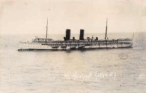 SS Howard Wrecks Real Photo Writing on back, missing stamp 