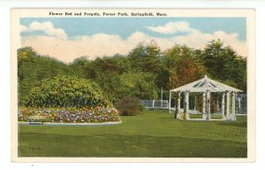 MA - Springfield. Forest Park, Flower Bed & Pergola