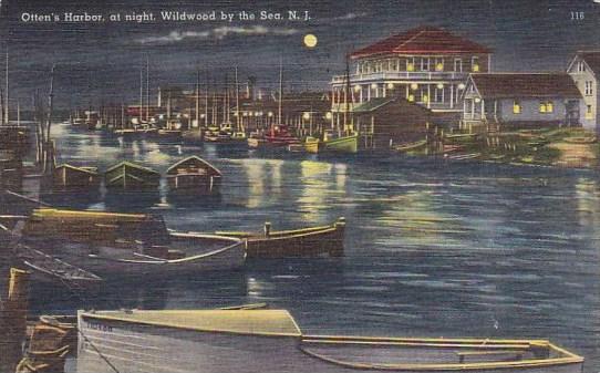 Otten's Harbor At Night Wildwood New Jersey 1949