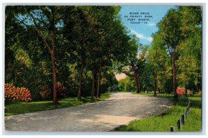 c1940 Scenic View River Drive Trinity Park Fort Worth Texas TX Antique Postcard