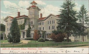 Postcard St Margaret's School Waterbury CT 1907