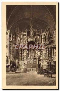 Old Postcard Villefranche De Rouergue Church Of Black Penitents Altarpiece