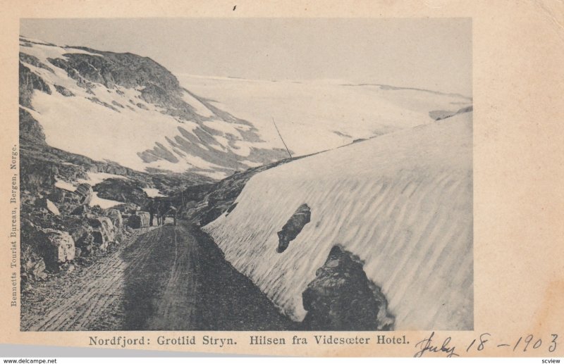 Nordfjord: Grotlid Stryn. Hilsen fra Videsoeter Hotel , Norway , 1901-07