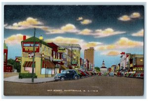 c1940's Hay Street Fayetteville North Carolina NC Unposted Coca-Cola Postcard 