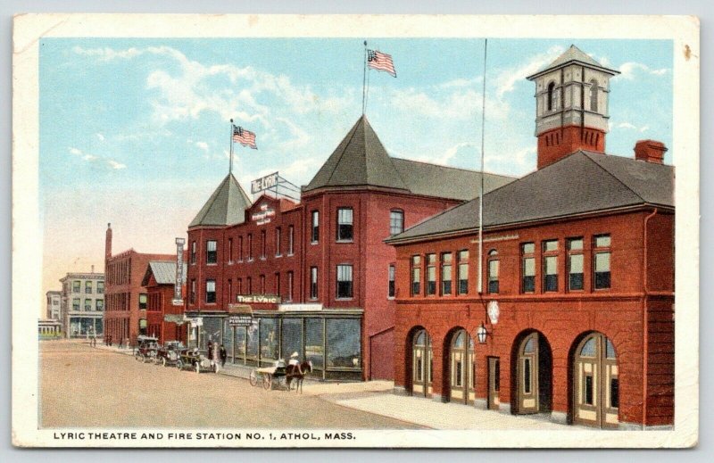 Athol Massachusetts~Lyric Theater~Fire Station #1~Ansel T Ward the Plumber~1921 