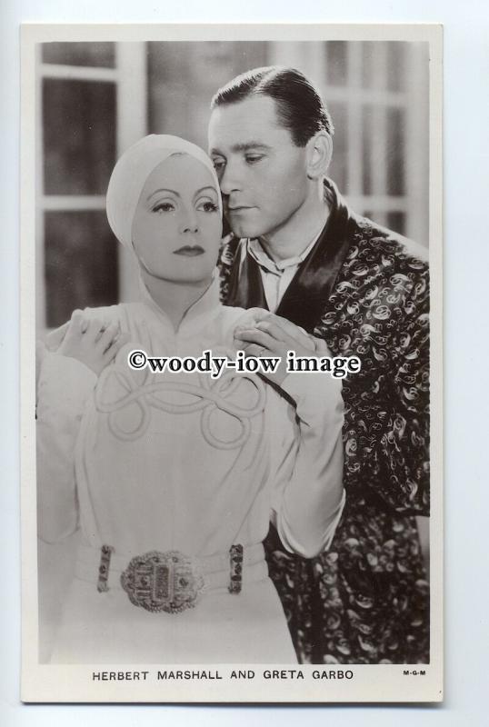 b3065 - Film Actress - Greta Garbo & Herbert Marshall - Postcard Film Partners