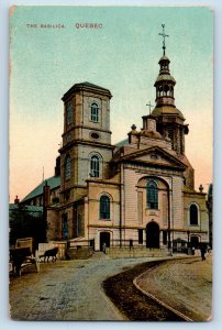 Quebec Canada Postcard The Basilica Entrance View c1910 Posted Antique