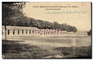 Old Postcard Army Regional Center & # 39instruction physical 14eme The barrac...