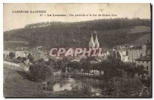 Old Postcard The Ardeche Illustree Louvesc view Generale and Lake Grand Place