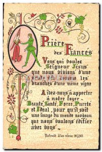 Old Postcard Fancy Currency Prayer of fiances