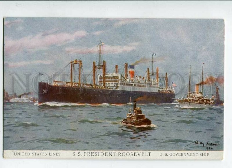 3150555 US Lines President Roosevelt ship Vintage postcard