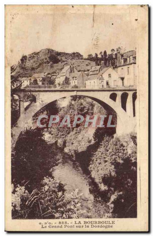 Old Postcard La Bourboule The big bridge on the Dordogne