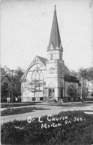 Lutheran Church Morton Grove Illinois 1923 Real Photo RPPC postcard