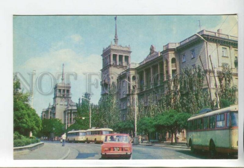 442925 USSR 1978 year UKRAINE Zhdanov city Lenin Avenue trolleybuses postcard