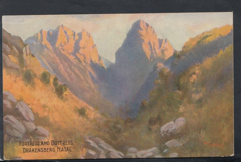 South Africa Postcard - Fortress and Buttress, Drakensberg, Natal  T7127