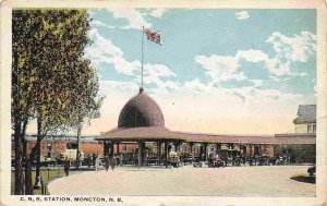 CNR Canadian National Railway Station Depot Moncton NB Canada 1921 postcard