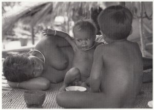 Werner Bischof Indochina 1950s Asian Baby With Rice Bowl Photo Postcard