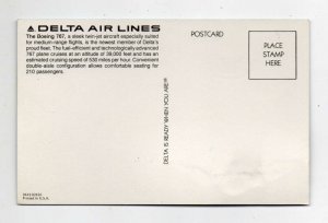 Delta Air Lines Boeing 767 Airplane Logo Add On Novelty Vintage Postcard AA74607