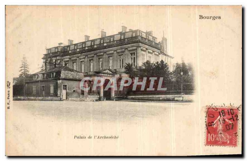 Postcard Bourges Old Palace Archeveche