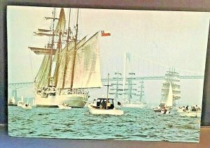 Postcard Tall Ships 1976 & 1982 , Newport , RI      Z7