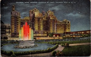 Vtg Atlantic City New Jersey NJ Hotel Traymore Fountain of Lights 1940s Postcard