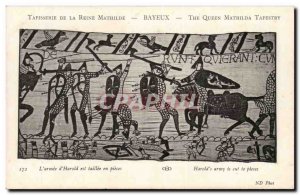 Old Postcard Queen Mathilde Bayeux Tapestry L & # 39armee d & # 39Harold tail...