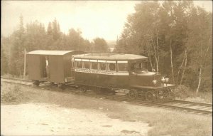 Oquossoc Rangeley ME The Kennbago Bus to Grant's Camps Real Photo Postcard