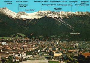 Vintage Postcard Innsbruck Blick Vom Bergisel Stadion Gegen Nordkette Austria AT