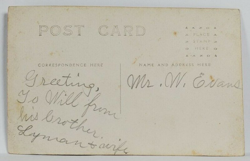 RPPC Lyman Evans & Wife Interior View c1915 Decor Wallpaper Postcard R3