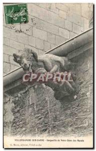 Old Postcard Villefranche Sur Saone Gargoyle Of Notre Dame Des Marais