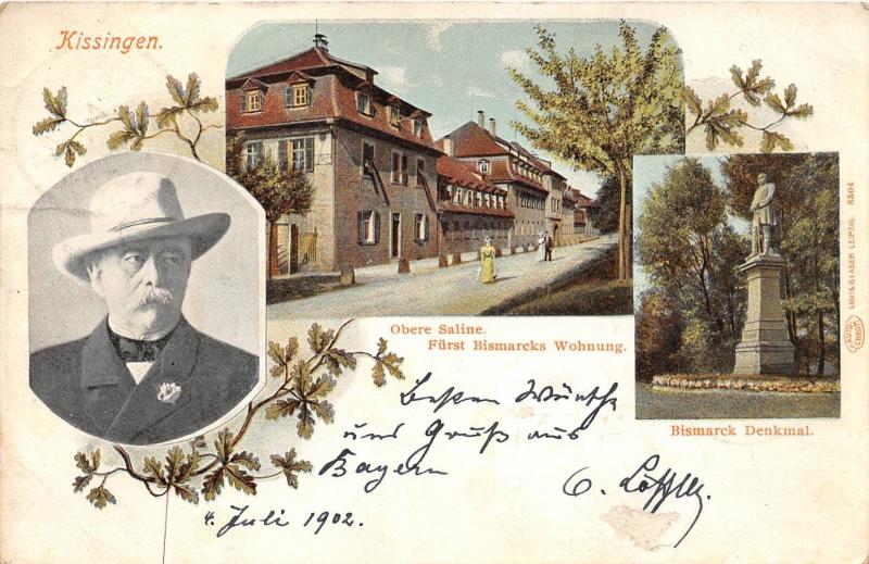 KISSINGEN GERMANY UPPER PRINCE BISMARCK'S APARTMENT SALINE POSTCARD c1902