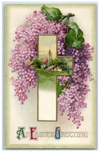 1911 Easter Greeting Holy Cross Flowers Winsch Back Minneapolis MN Postcard