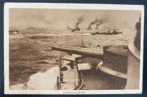 Mint Germany Real Picture Postcard Torpedo Boat In High Seas