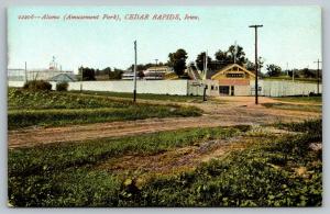 Cedar Rapids IA~Alamo Amusement Park~Fairfax Fair~Roller Coaster~Chutes~1910 PC