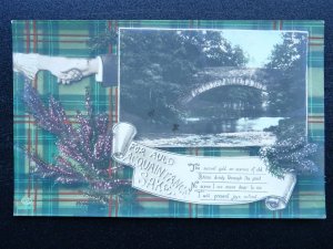 Scotland Tartan Greeting AULD ACQUAINTANCE & HAND SHAKE / 2 c1906 Postcard