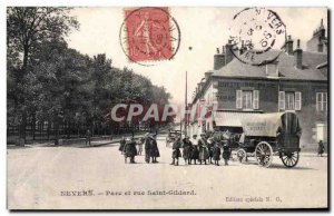 Old Postcard Nevers Park and street Saint Gildard TOP (barouche)