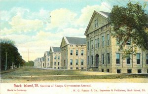 Vintage Postcard; Rock Island IL Government Arsenal Shops, Wheelock Unposted