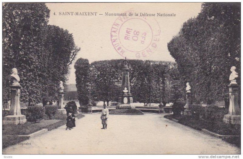 Monument De La Defense Nationale, Saint-Maixent (Sarthe), France, PU-1918
