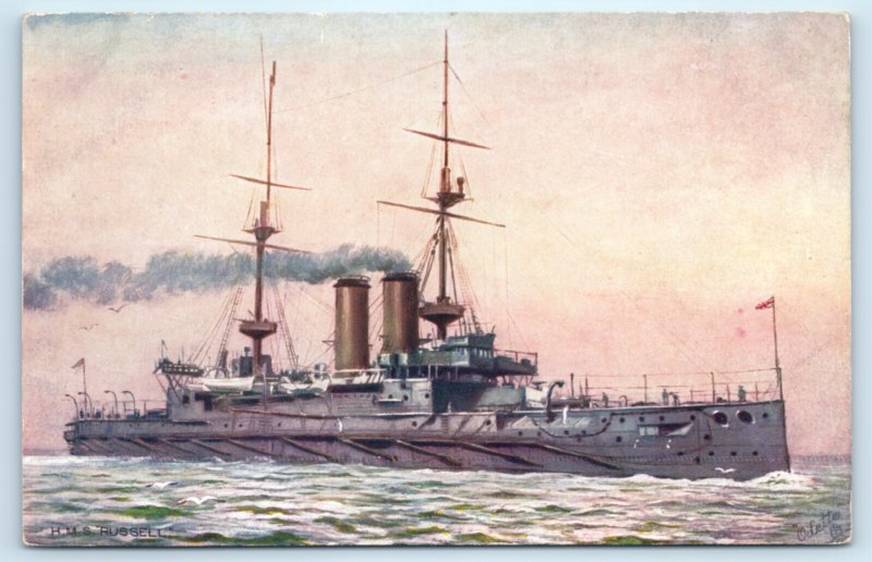 HMS Russell Postcard Royal Navy Ship