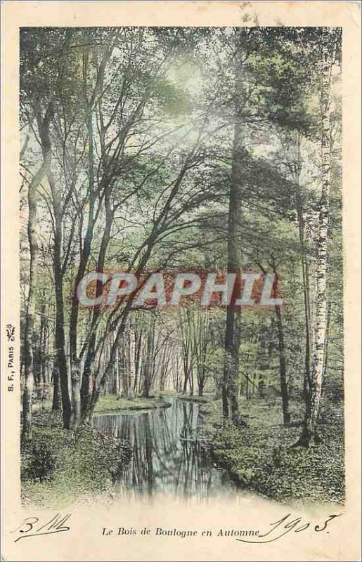 Old Postcard The Bois de Boulogne in Autumn