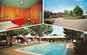 Griffin Georgia GA 1960s Postcard Callaway's Motel Multiview Room Pool