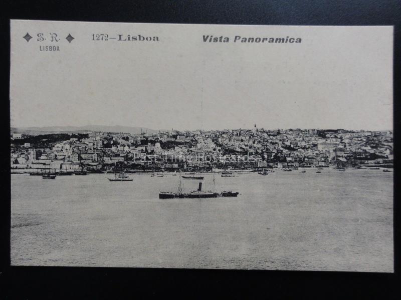 Portugal: LISBON Vista Panoramica of Harbour - Old Postcard