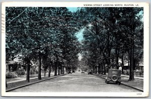 Vtg Ruston Louisiana LA Vienna Street View Looking North 1920s Old Postcard