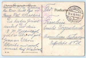 WWI German Soldier Machine Gun Truck Postcard