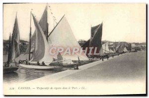 Postcard Old Boat Cannes Preparations of regattas in the harbor