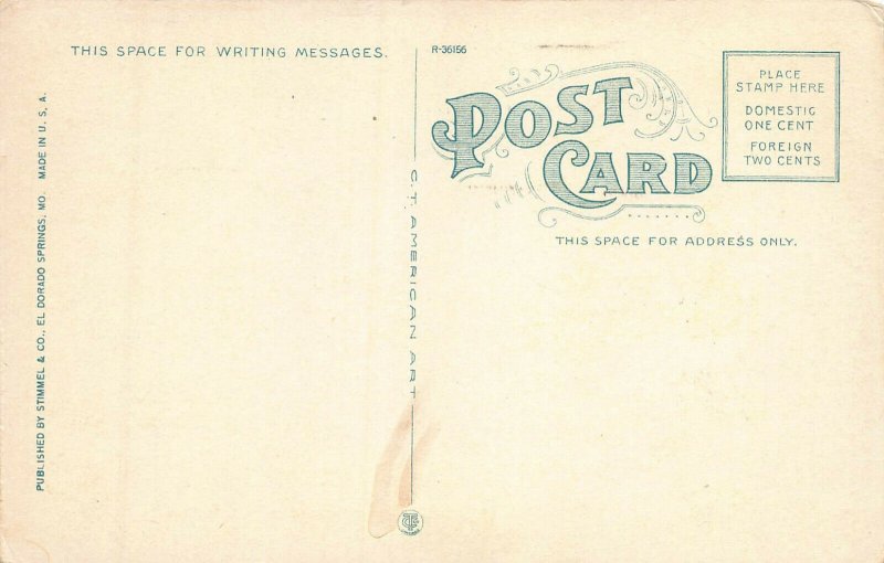 South Main Street, El Dorado Springs, Missouri, Early Postcard, Unused 