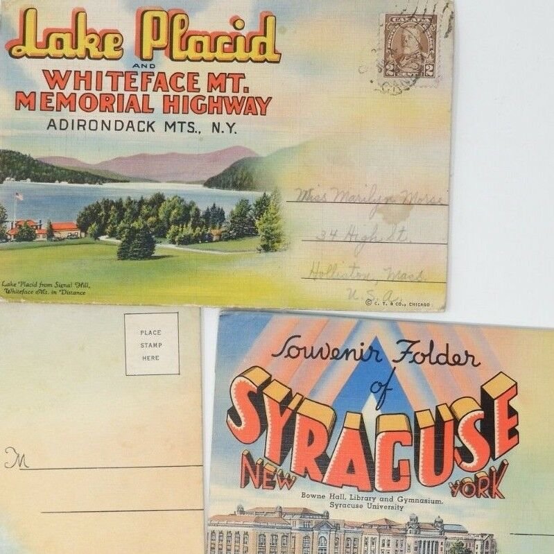 Lot of 5 vintage Upstate New York souvenir postcard views 30-40s Albany Syracuse