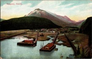 Aerial View of Skagway Alaska Vintage Postcard Q29