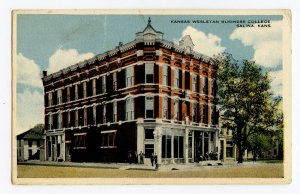 Postcard Kansas Wesleyan Business College Salina Kans. Kansas Standard View Card