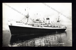 CA1409 - Ellerman Lines Cargo Ship - City of London - built 1947 - postcard